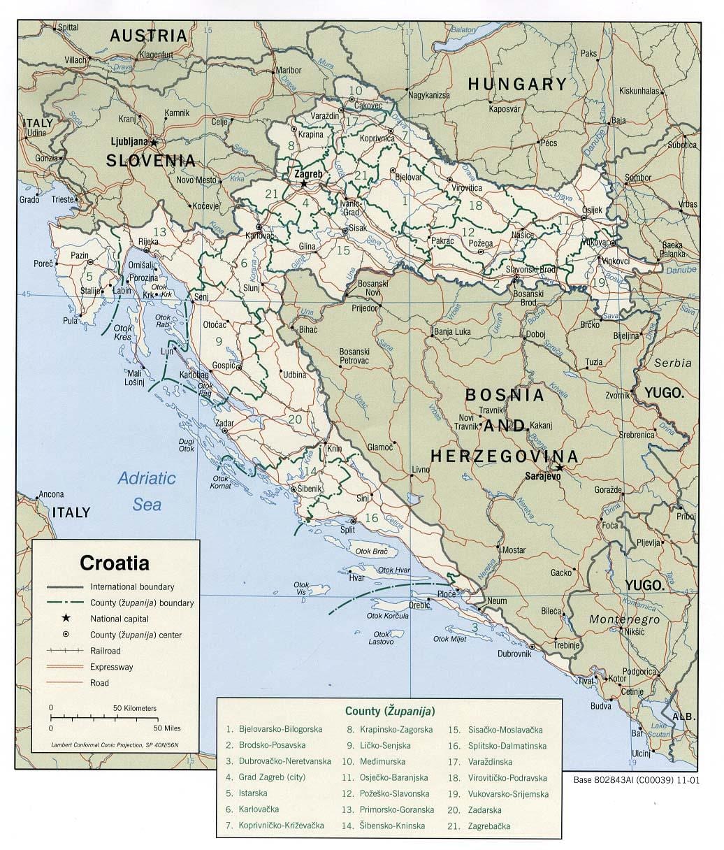 харвацкіх партоў карце