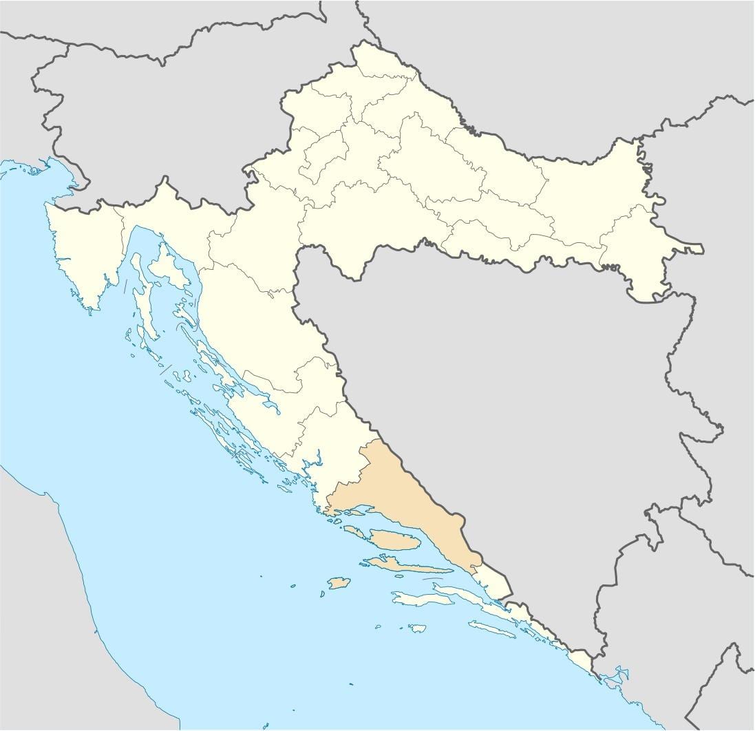 карта далмація Харватыя 