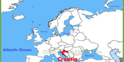 Размяшчэнне Харватыі на карце свету