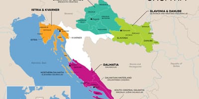 Карта Харватыі вінзаводы