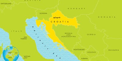Карта Харватыі і ваколіцах