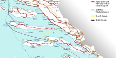 Карта Харватыі на пароме