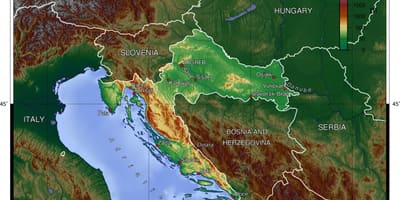 Геаграфія Харватыі на карце