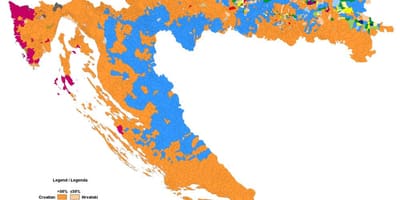 Карта этнічнай карце Харватыі
